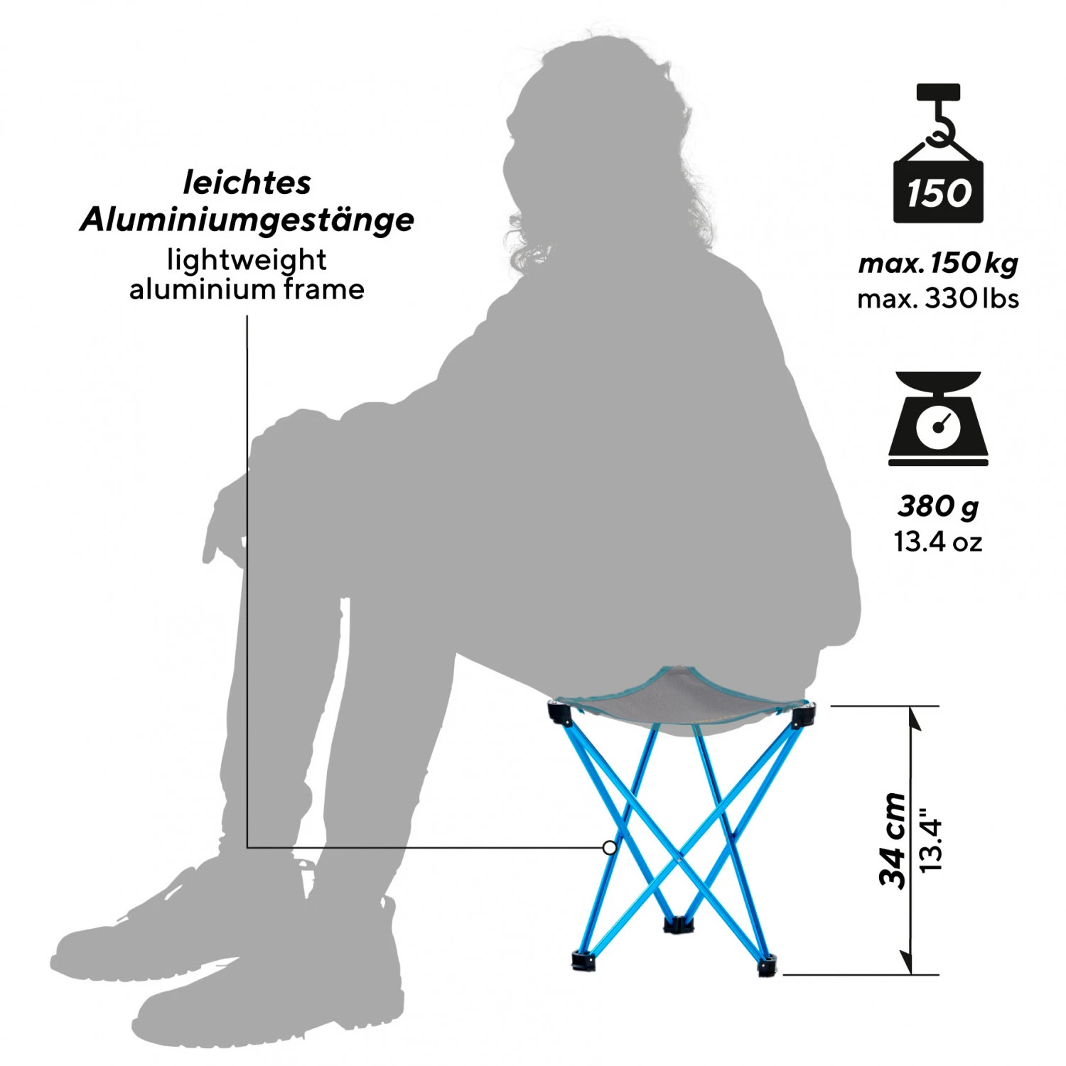 Uquip Trinity L Grey - Campingstuhl – Bild 3