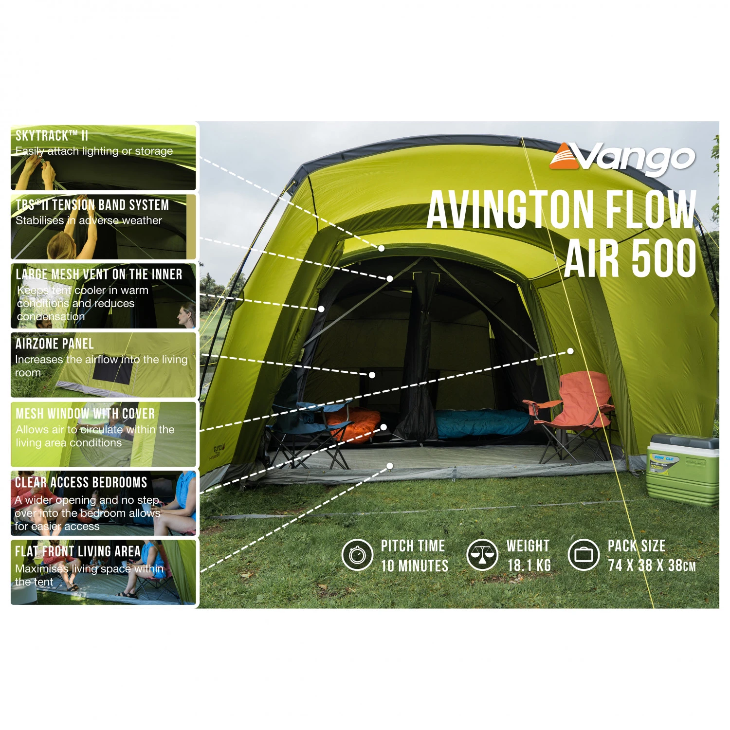 Vango Avington Flow Air 500 - Gruppenzelt – Bild 10