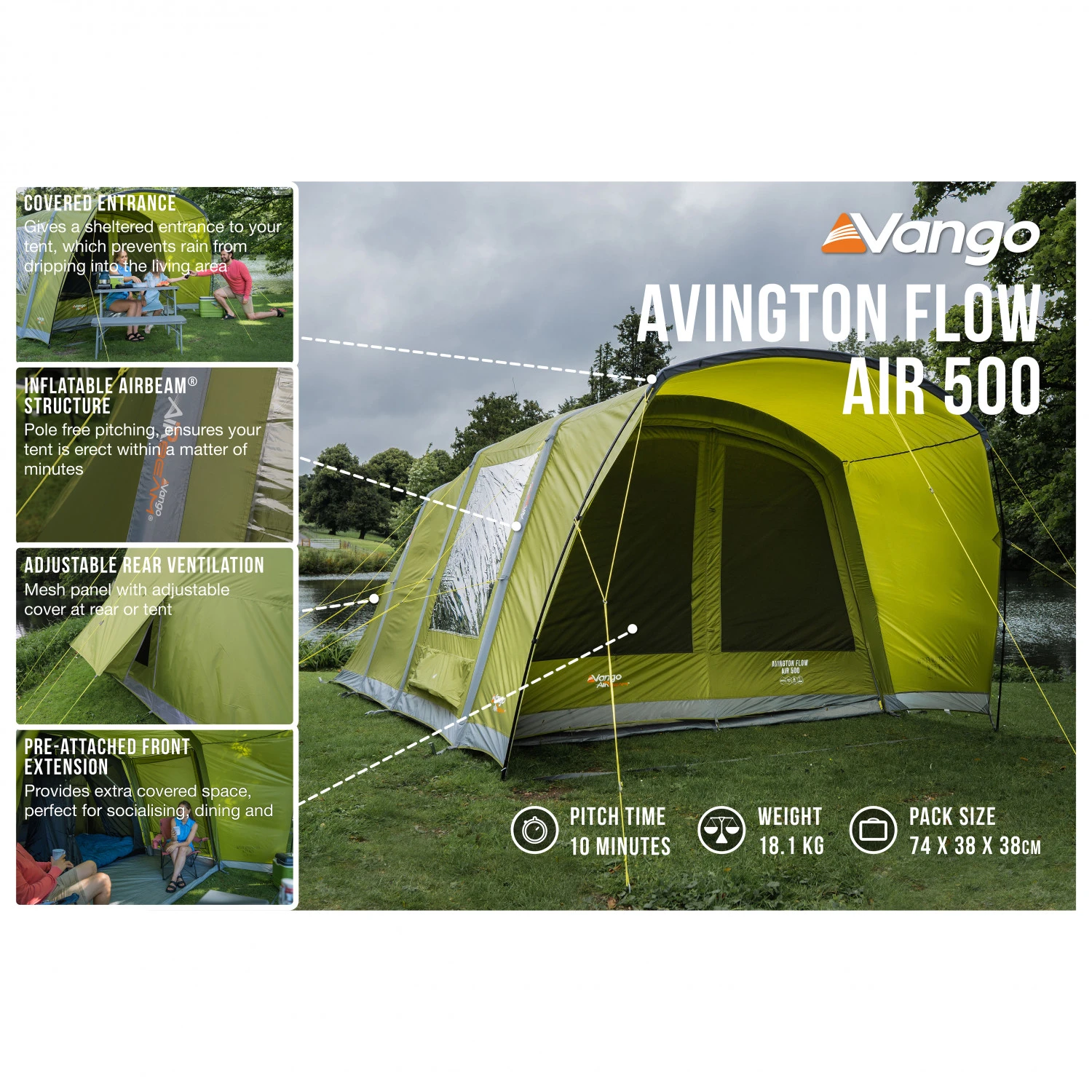 Vango Avington Flow Air 500 - Gruppenzelt – Bild 9