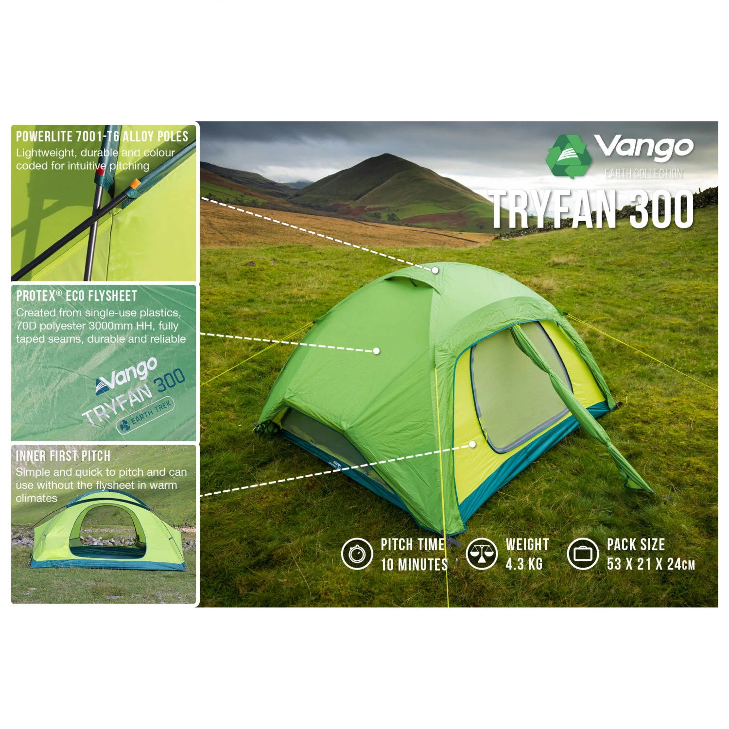 Vango Tryfan 300 - 3-Personen Zelt – Bild 2