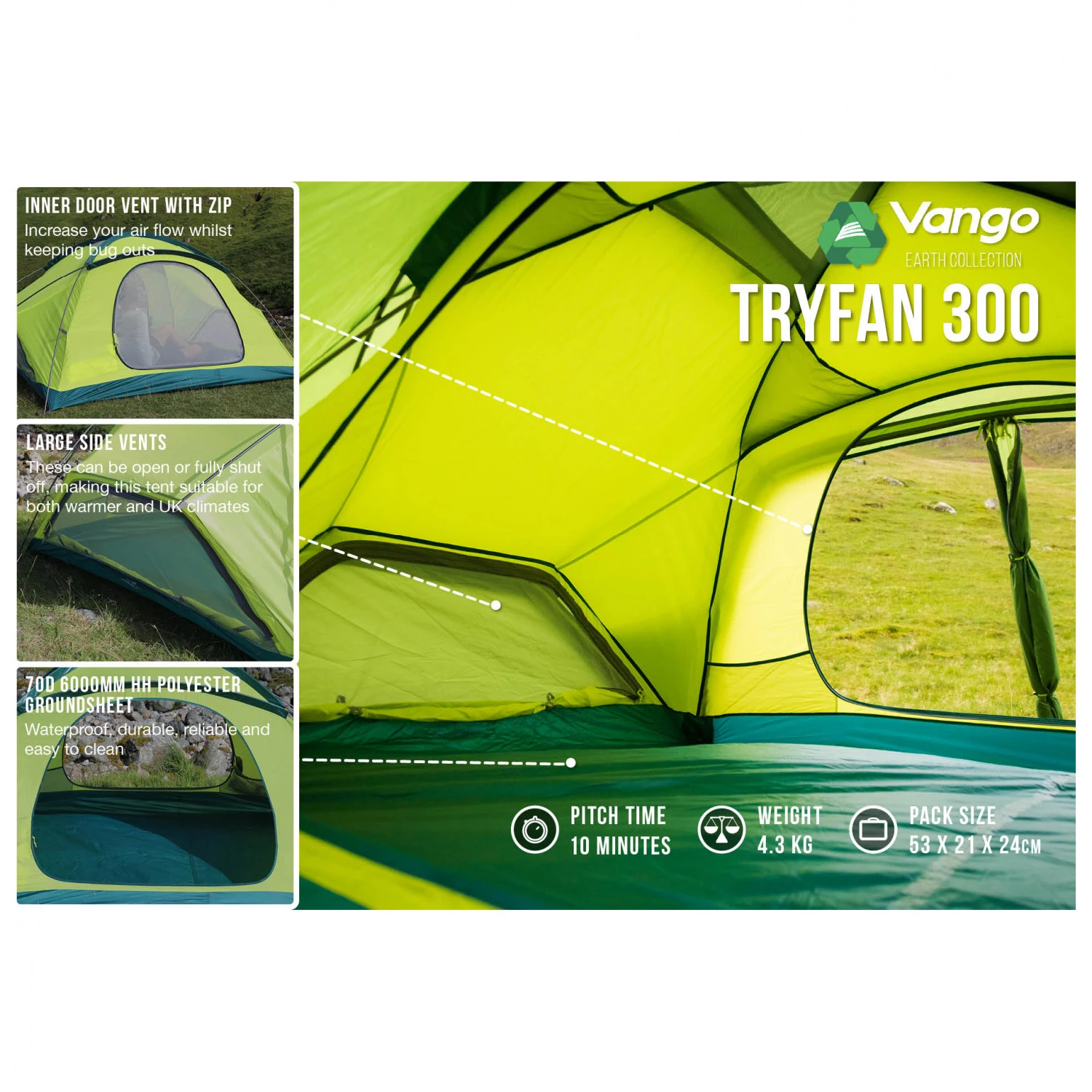 Vango Tryfan 300 - 3-Personen Zelt – Bild 3